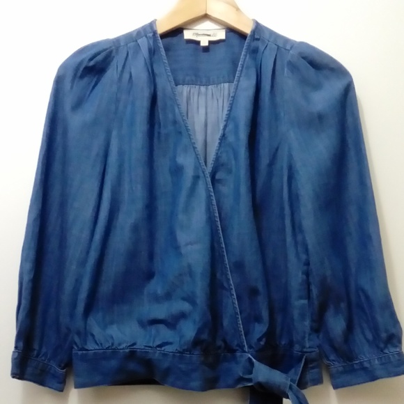 MADEWELL Demin Wrap Top Descanso Wash Style G7461 - Picture 3 of 9